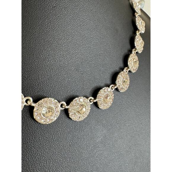 Silver toned and rhinestones necklace 16” & 3” ext - Picture 3 of 15